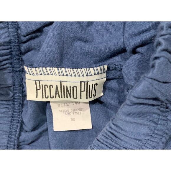 Size 14W Piccalino Plus Women's 2 Piece Outfit 1980s Vintage Pants Top Cotton - Picture 8 of 8